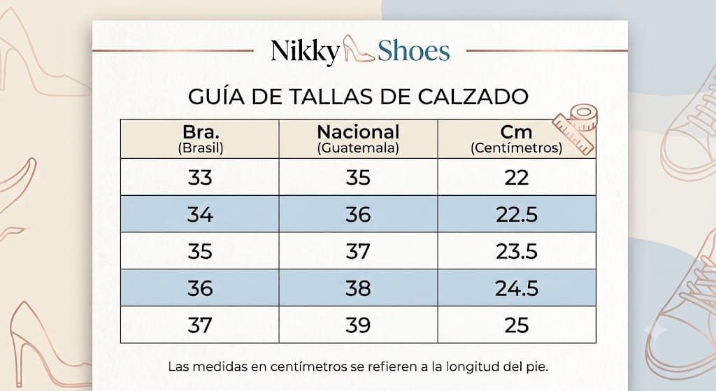 Tabla de medida de tallas