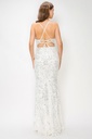 CD55727-2 LVSE VESTIDO LENTEJUELAS BLANCO/PLATA