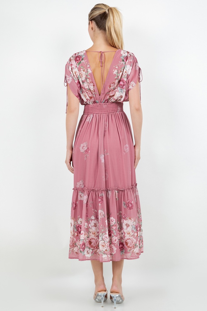DM4573 MISSA VESTIDO FLOREADO LARGOPALO ROSA