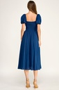 D5651 BLD VESTIDO MIDI LONA AZUL