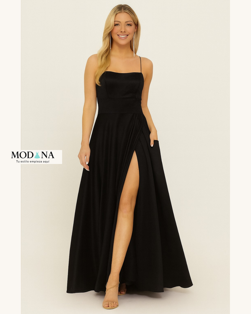 CA1053 VESTIDO MARCA CAPRICHO COLOR NEGRO