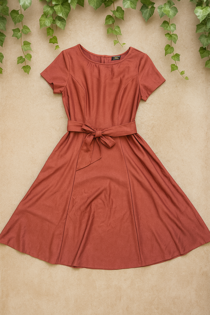 HH726B VESTIDO MARCA HAND H COLOR ZAPOTE