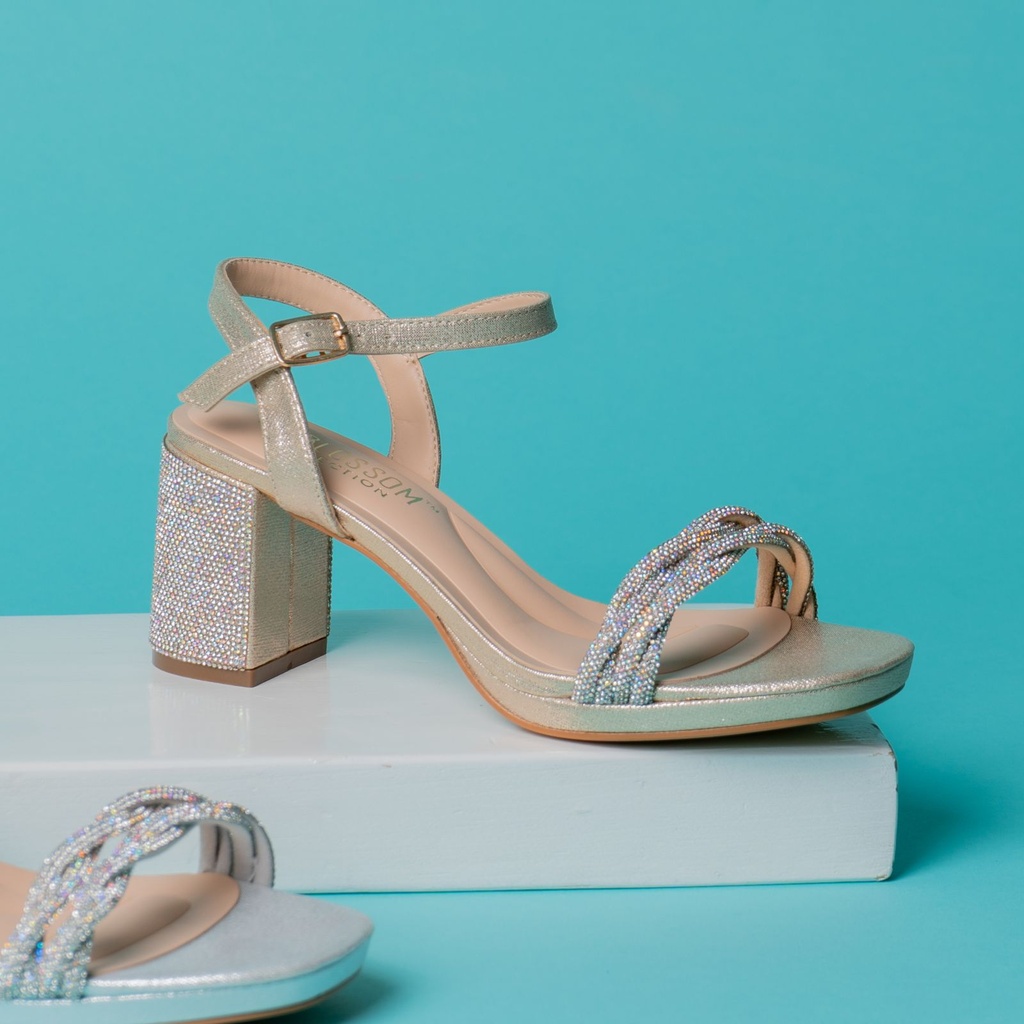 NELLY53 SANDALIA DE TACON DE BLOSSOM COLOR DORADO