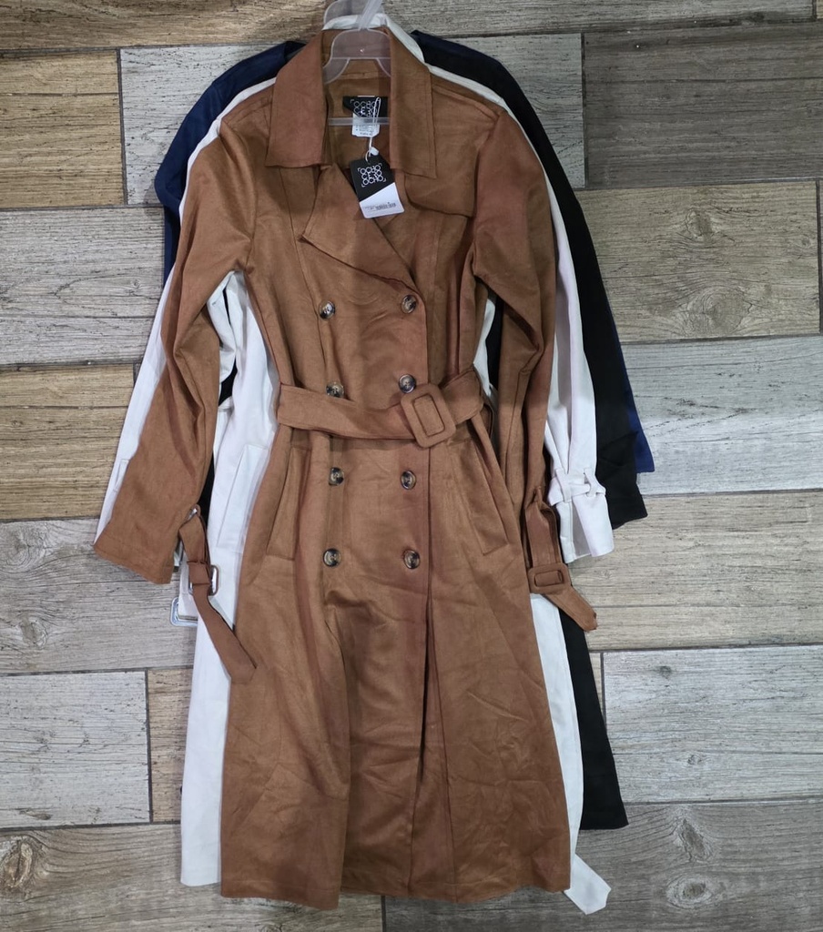 VESTIDO LARGO GAMUZA BOTONES