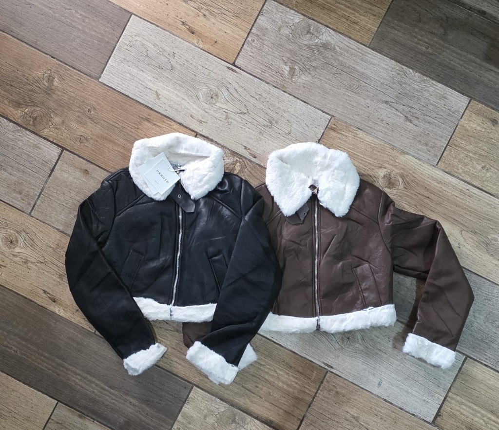 XW2968 CHUMPA CORTA PELUCHE CAFE