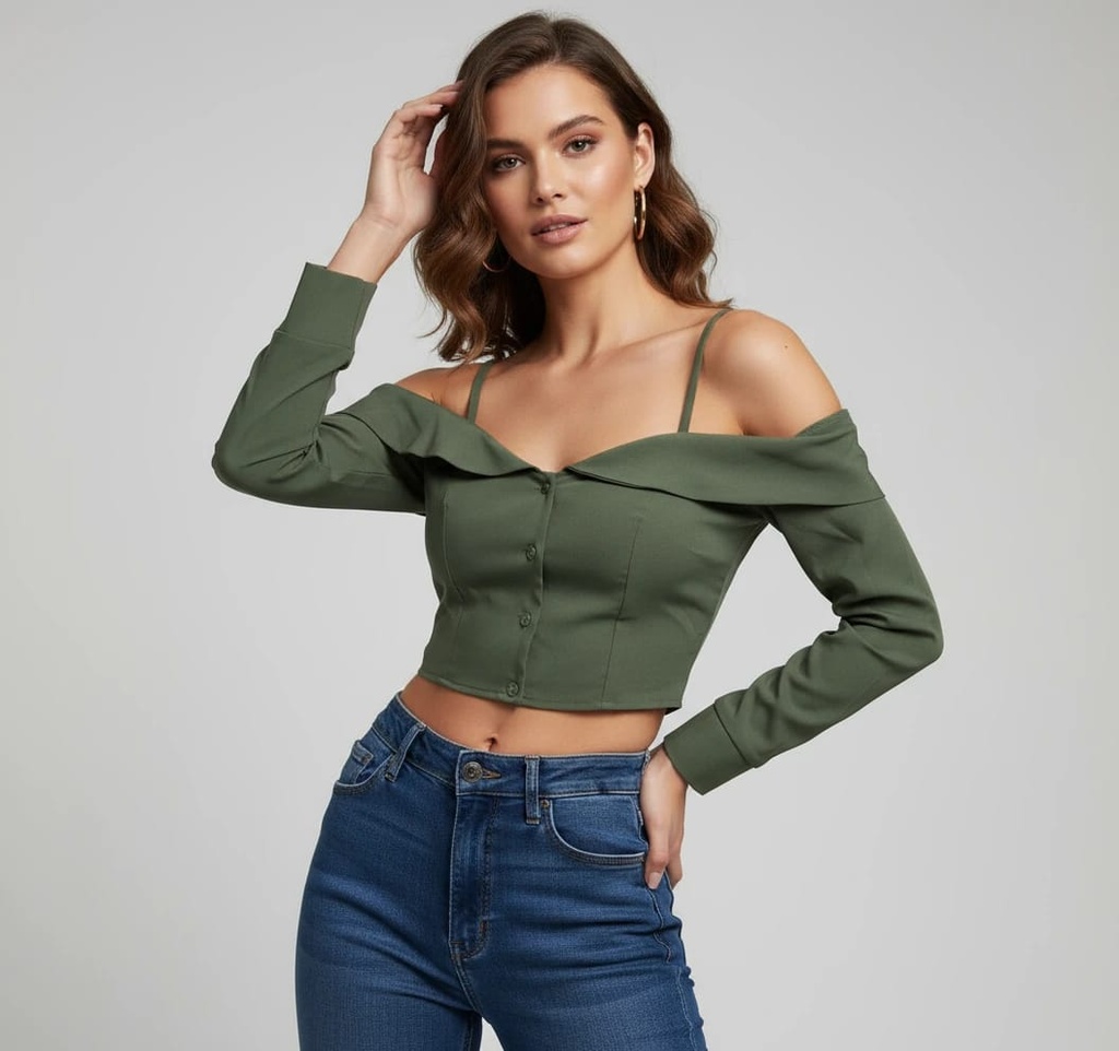 CROP TOP HOMBROS DESC MULTICOLOR