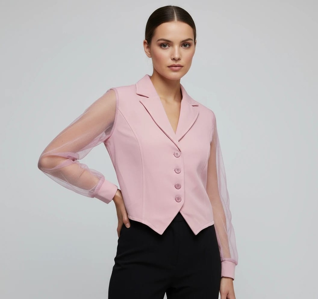 SACO MANGAS TRANSPARENTES MULTICOLOR