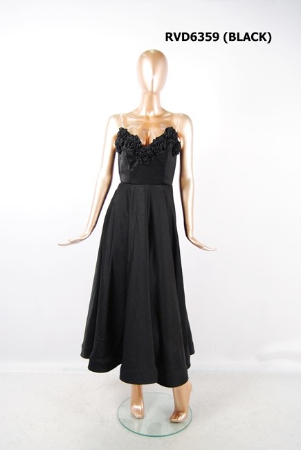 RVD6359 ROSEVELVET VESTIDO ROSAS NEGRO