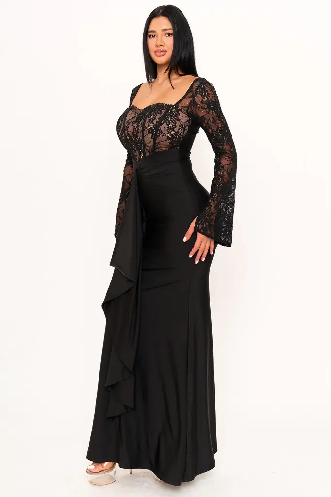 SDM1963HP SYMPHONY VESTIDO ENCAJE NEGRO