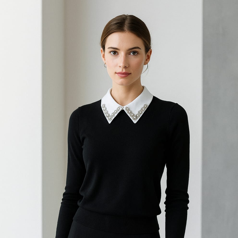 44594K MILK HONEY BLUSA MANGA LARGA NEGRO