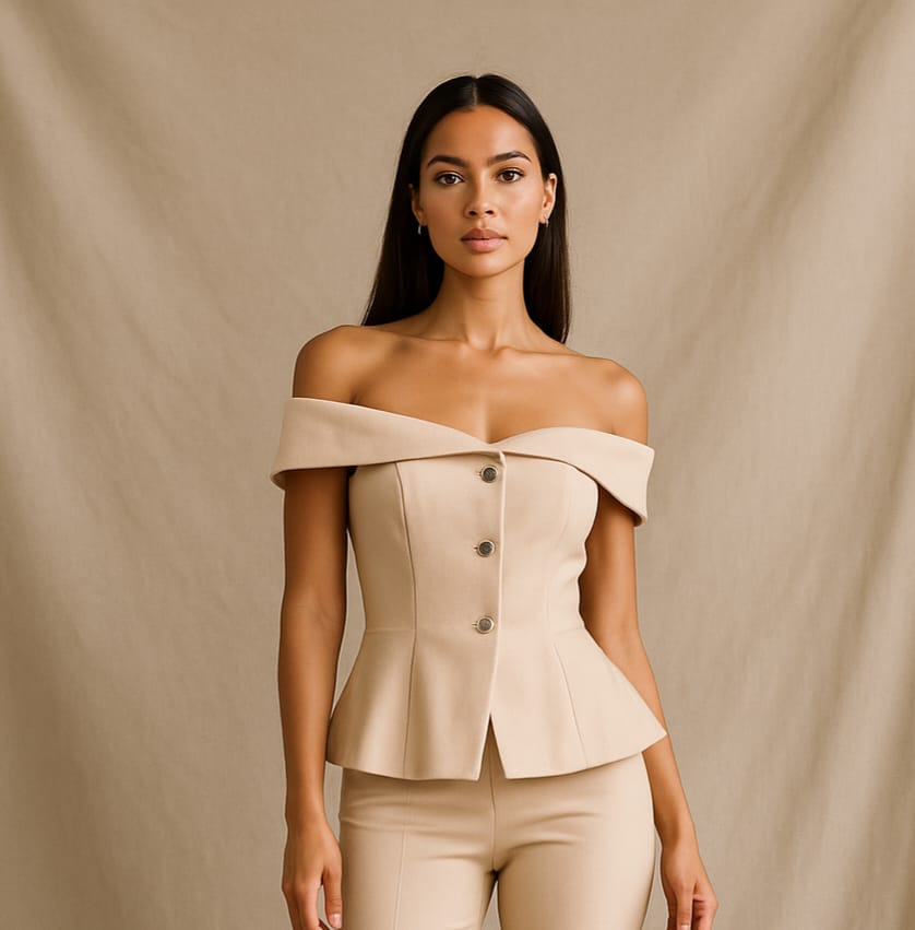 44235TL MILK HONEY BLUSA BOTONES BEIGE