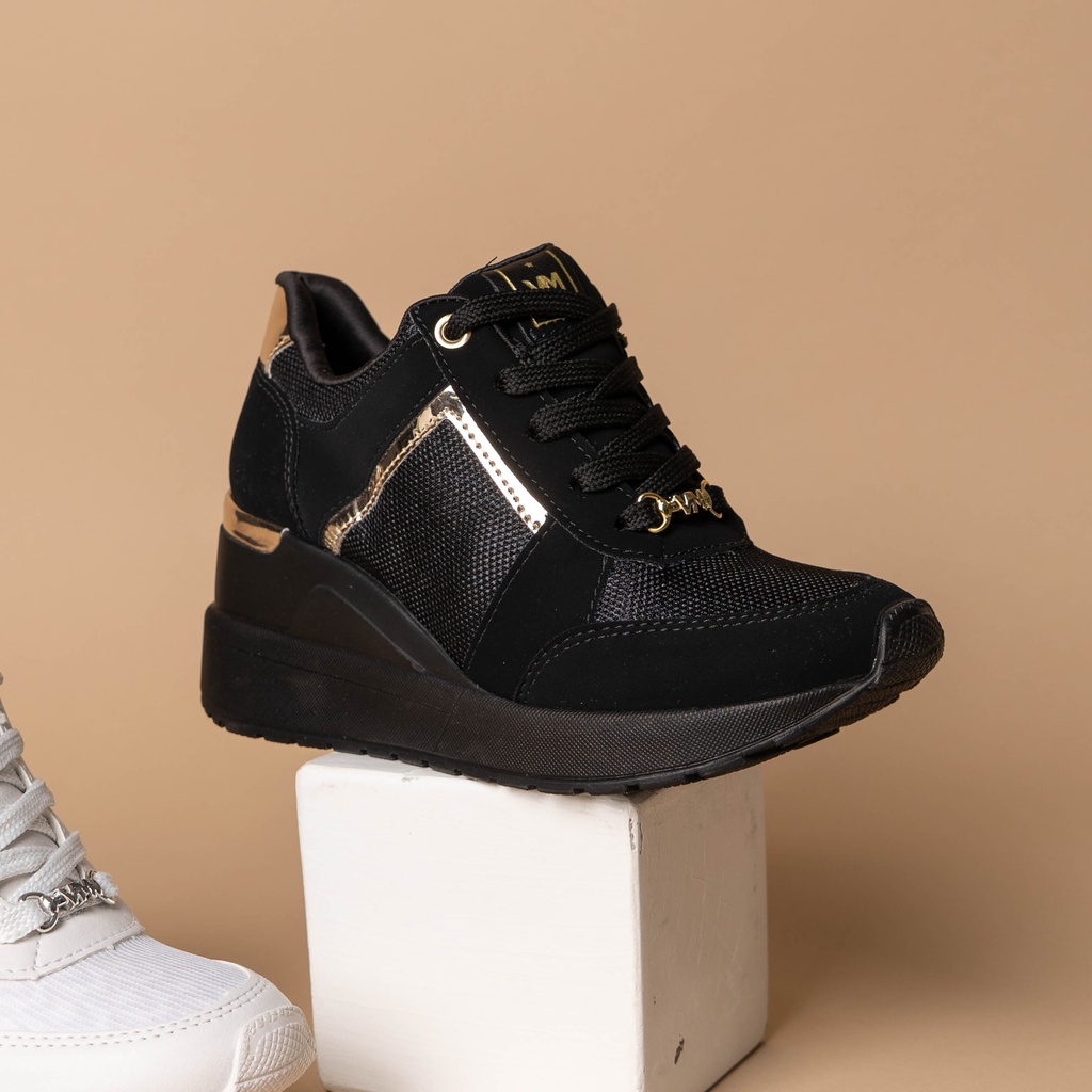 046013 VIAMARTE TENIS NEGRO NAPA