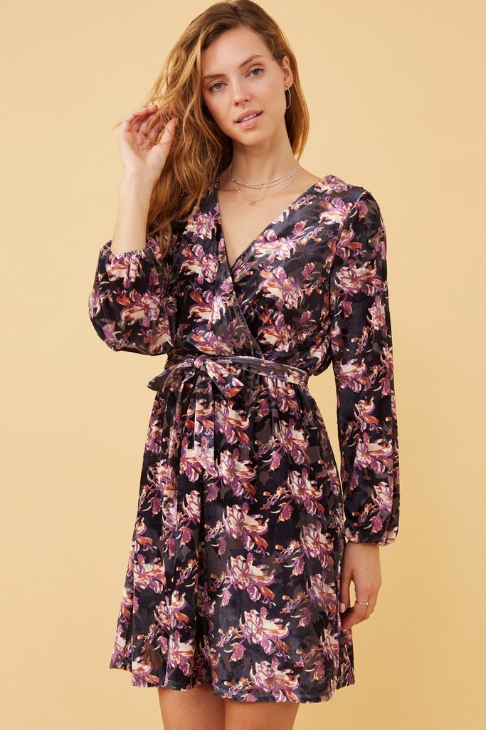 HK1348 HAYDEN VESTIDO FLOREADO AZUL