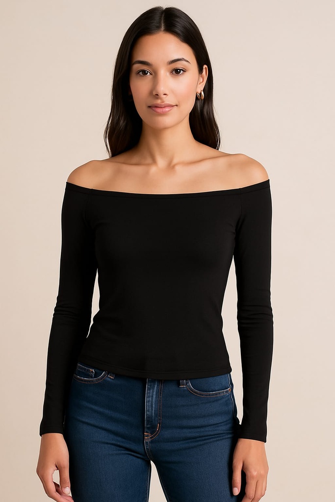 LC6564 COLLECTION BLUSA MANGA L. NEGRO