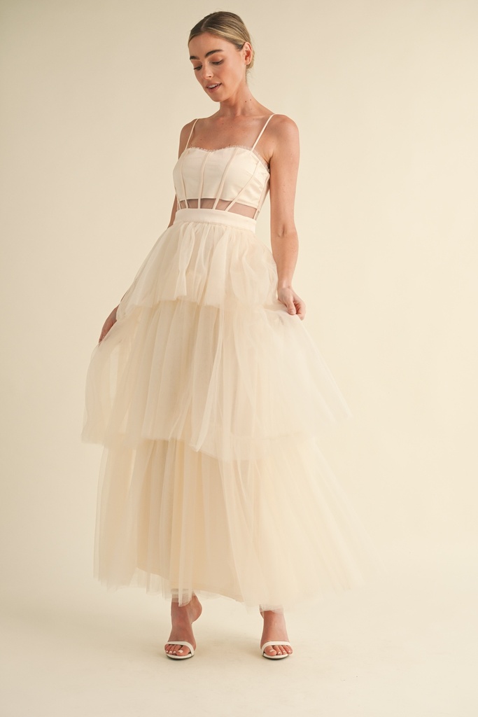 MD5078 MABLE VESTIDO LARGO CREMA