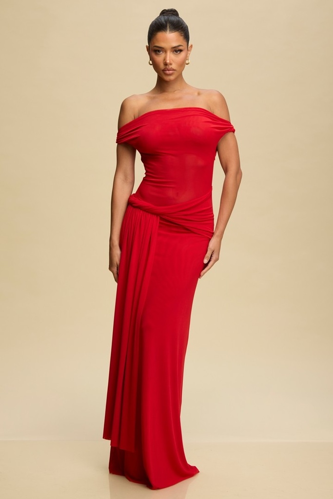 LD11804 LUXXEL VESTIDO LARGO ROJO