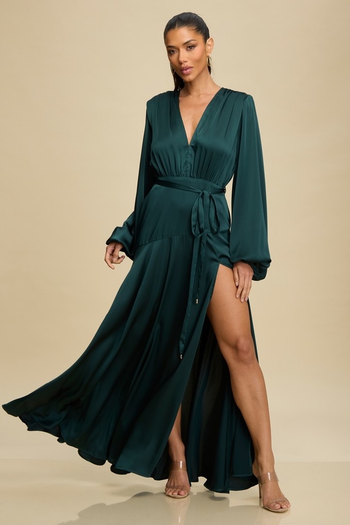 LD12009 LUXXEL VESTIDO LARGO VERDE