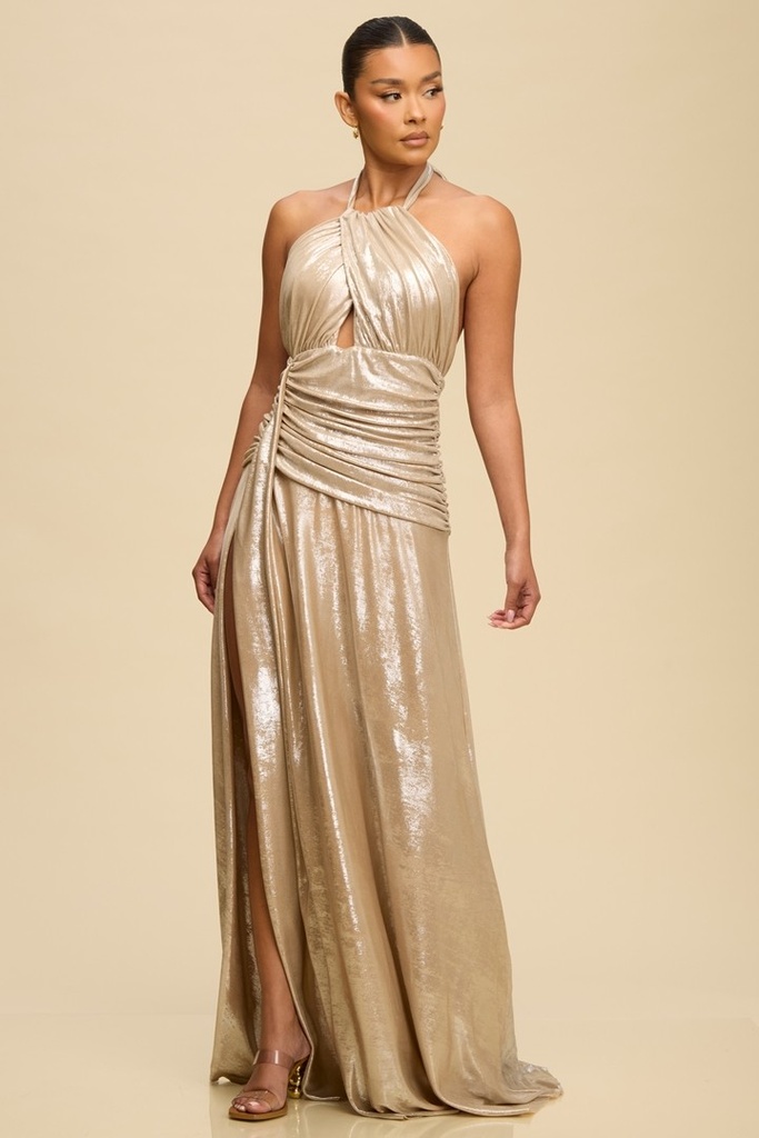 LD12017 LUXXEL VESTIDO LARGO CHAMPAGNE