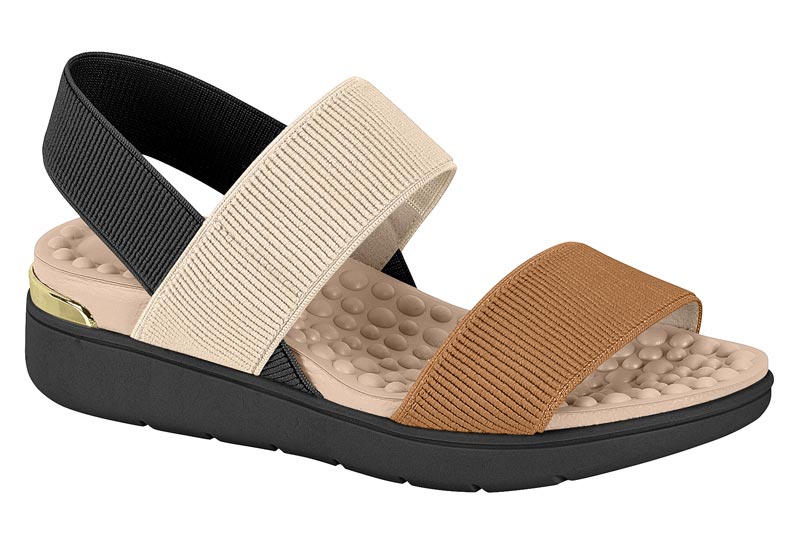 7151.102 MODARE SANDALIA CAMEL/CREMA ELASTICO   