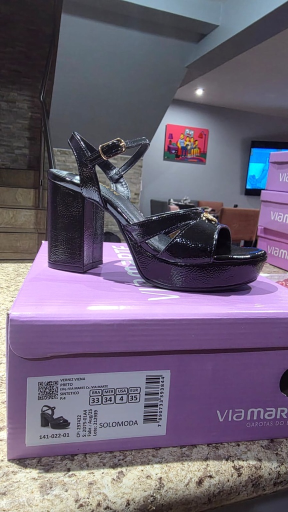 141022 VIAMARTE SANDALIA NEGRO VERNIZ VIENA   