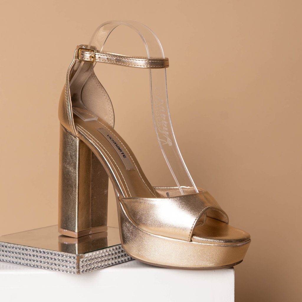 284003 Viamarte Sandalia Dorado Metalizado