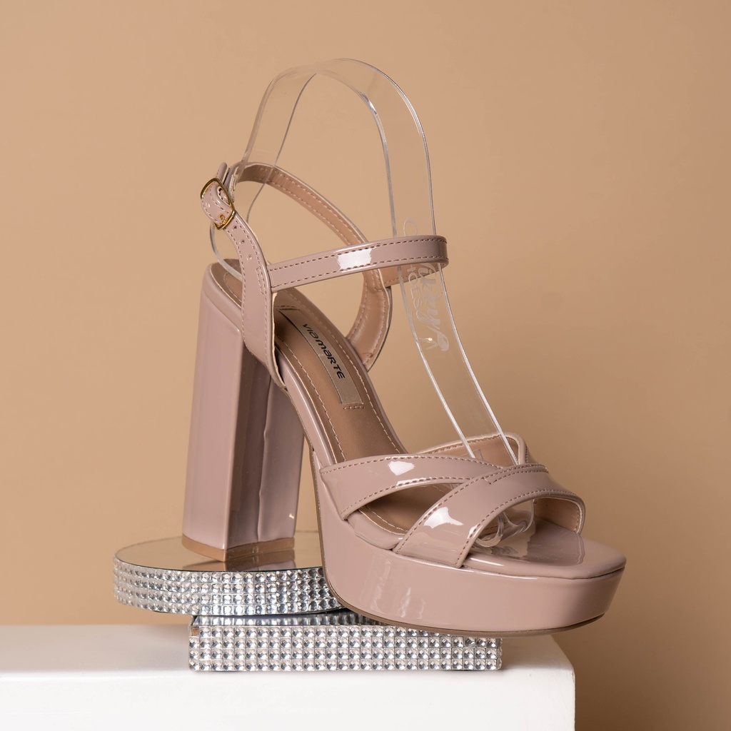 284006 Viamarte Sandalia Taupe Verniz
