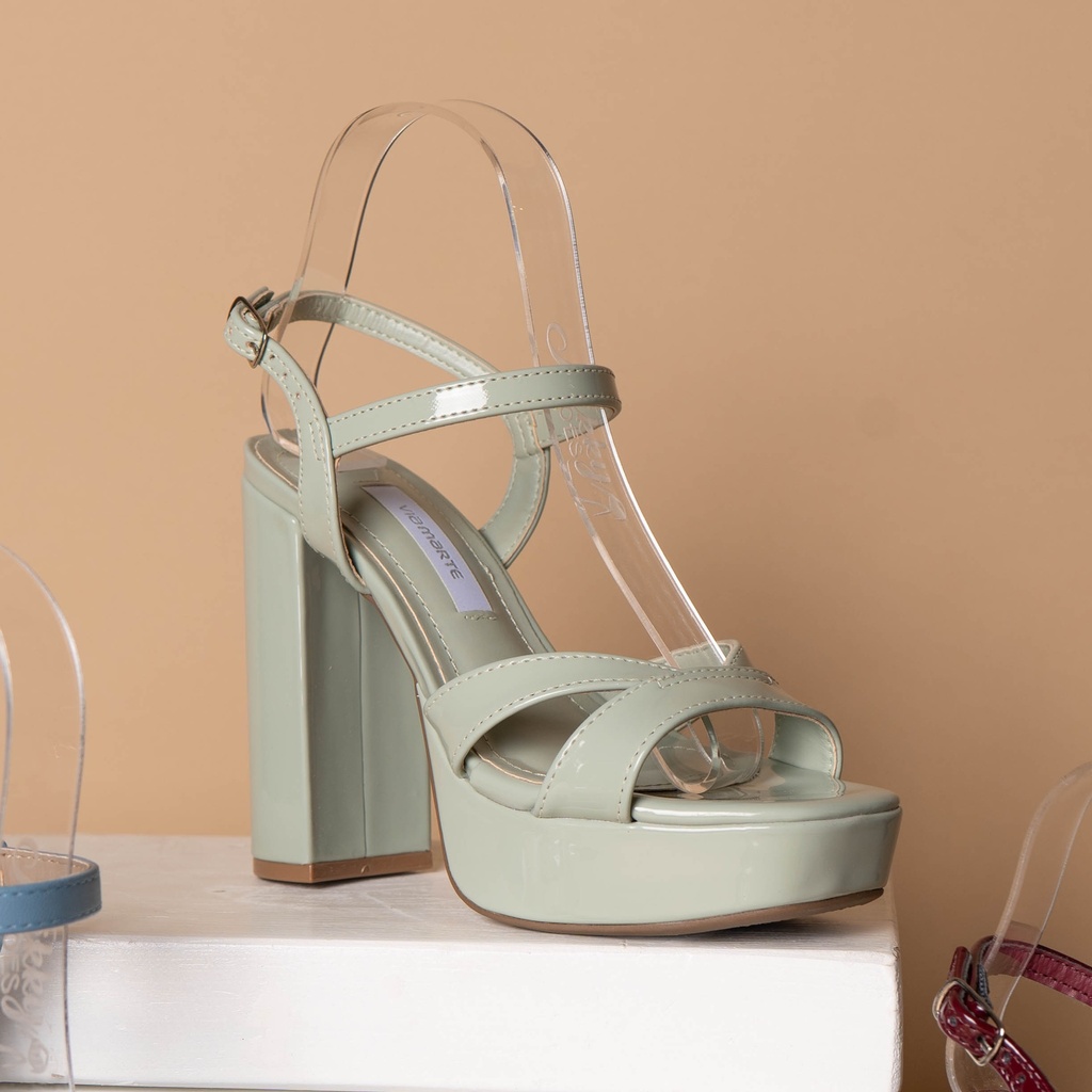 284006 VIAMARTE SANDALIA VERDE M. VERNIZ