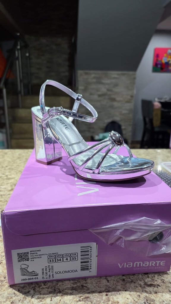 280004 VIAMARTE SANDALIA PLATA ESPEJO