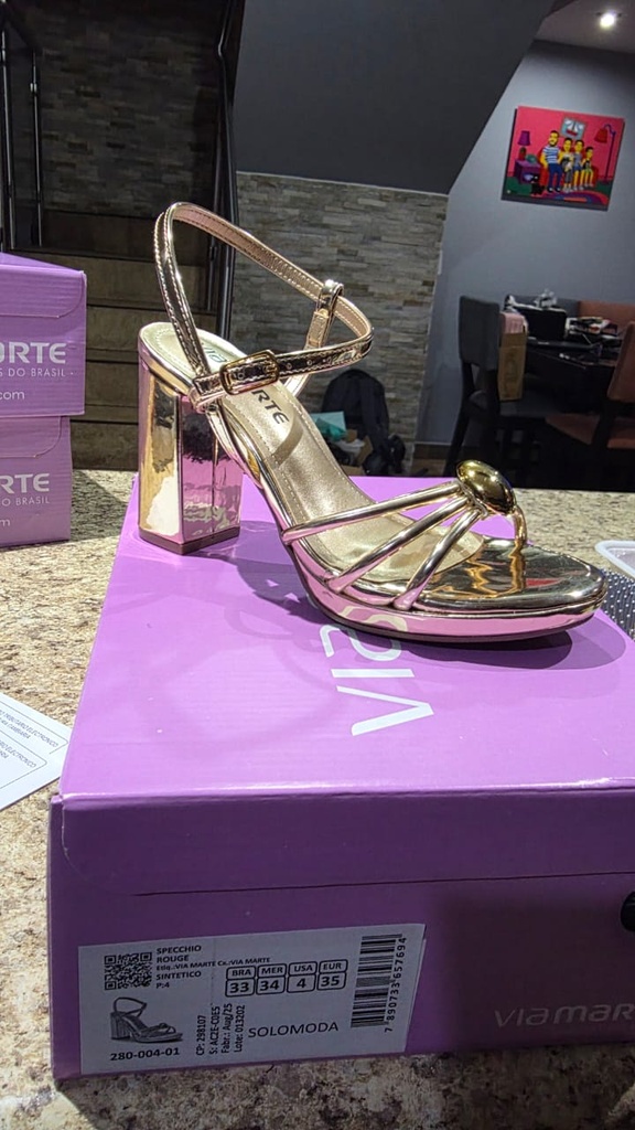 280004 VIAMARTE SANDALIA ORO ROSA ESPEJO