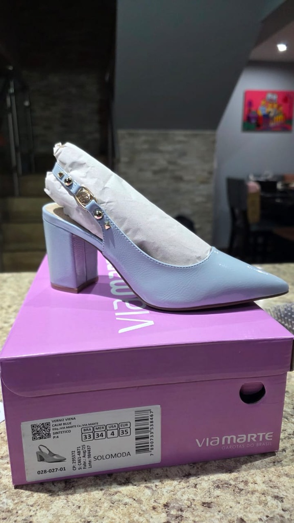 028027 VIAMARTE ZAPATO CELESTE VERNIZ VIENA 