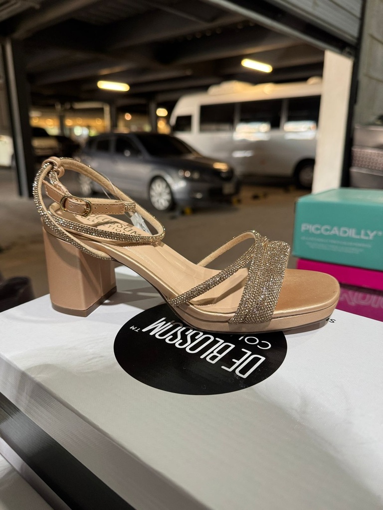 NELLY56X BLOSSOM SANDALIA ORO ROSA ESCARCHADO