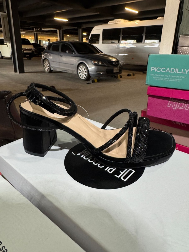NELLY56X BLOSSOM SANDALIA NEGRO ESCARCHADO