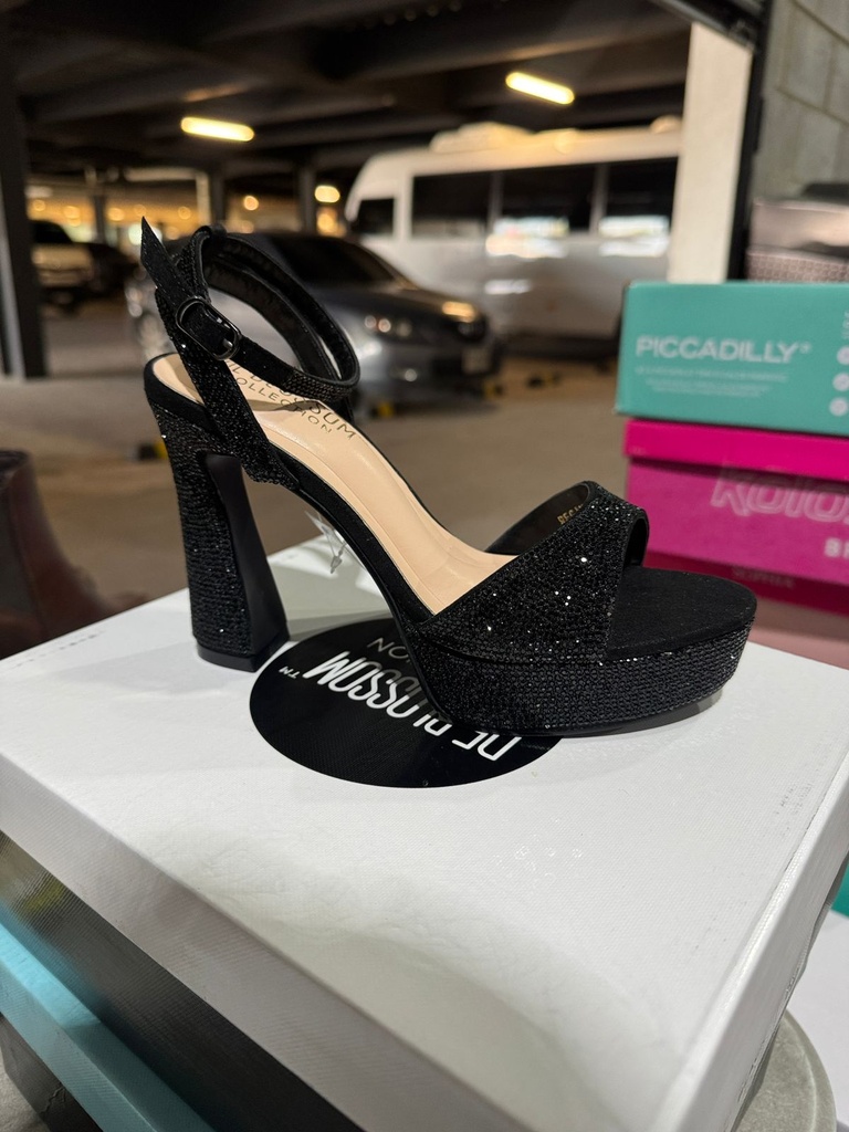 REGINA4 BLOSSOM SANDALIA NEGRO ESCARCHADO 