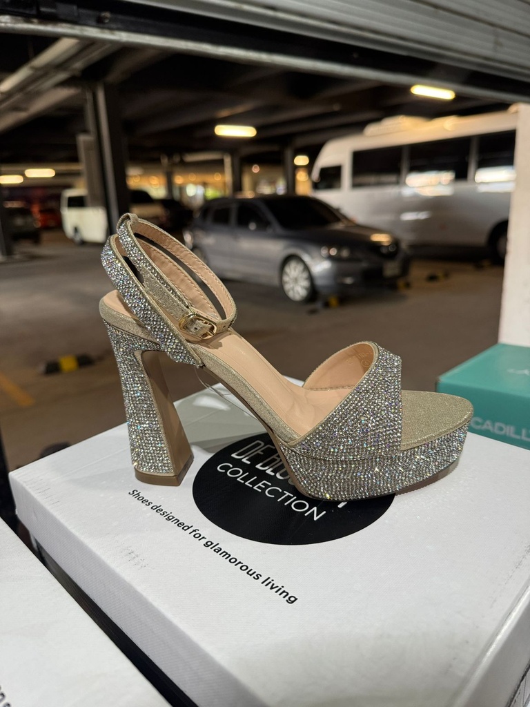 REGINA4 BLOSSOM SANDALIA DORADO ESCARCHADO   