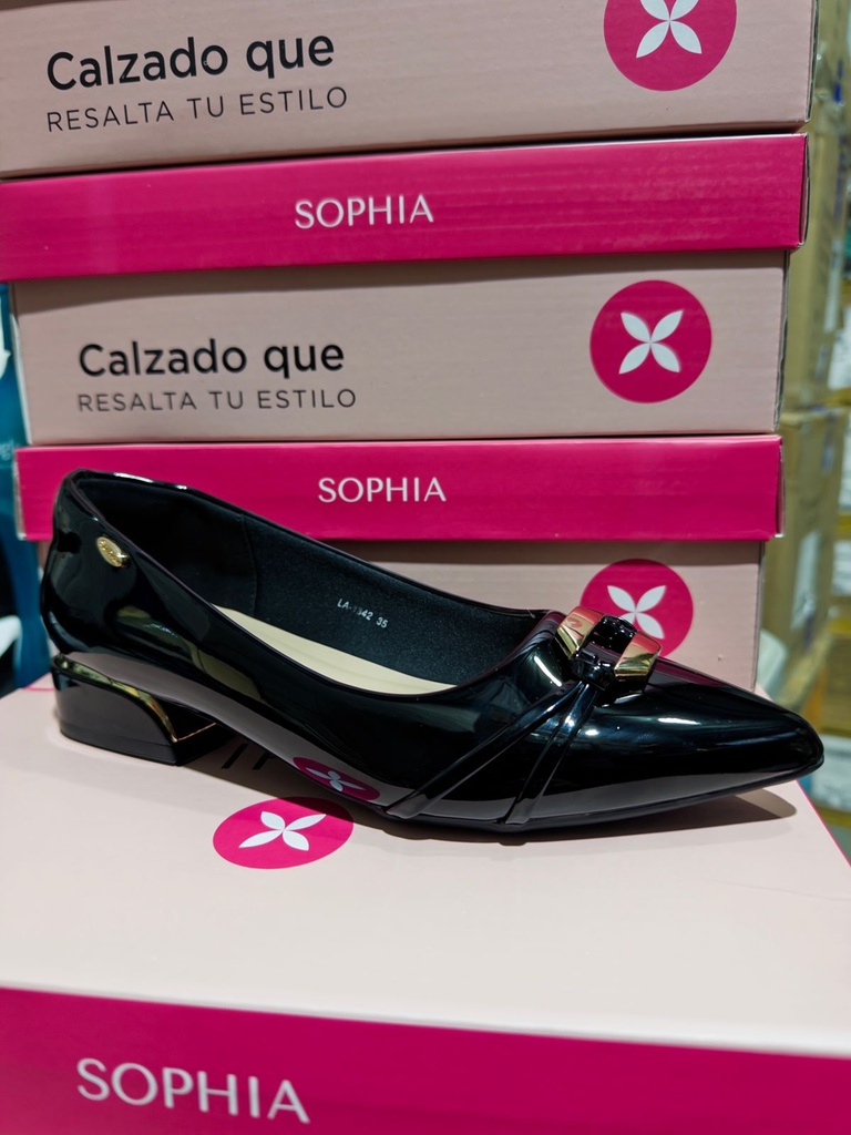 LA1342 SOPHIA ZAPATO NEGRO VERNIZ