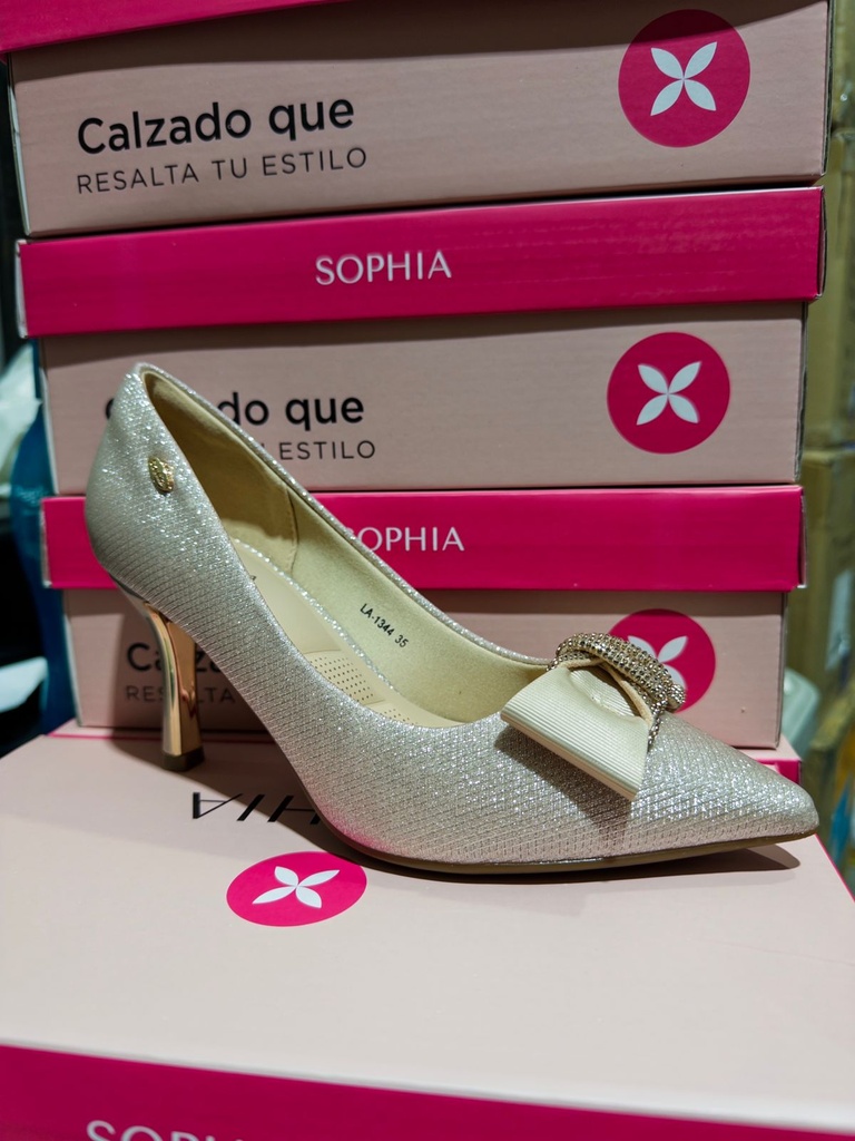 LA1344 SOPHIA ZAPATO ORO ROSA ESCARCHADO