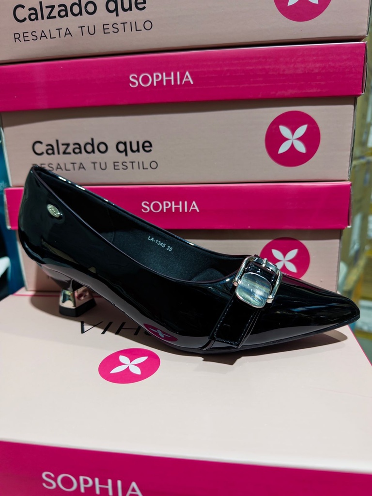 LA1345 SOPHIA ZAPATO NEGRO VERNIZ