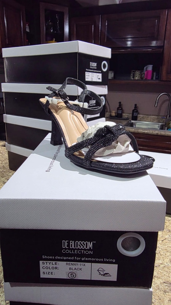 RENNY11X BLOSSOM SANDALIA NEGRO ESCARCHADO 