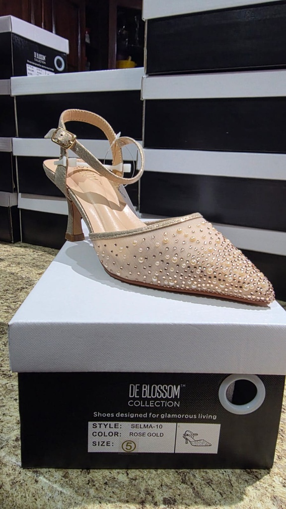 SELMA10 BLOSSOM ZAPATO ORO ROSA ESCARCHADO   