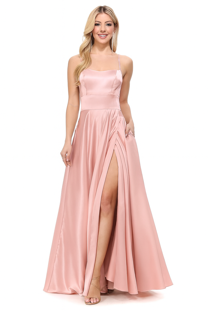 CA1053 VESTIDO MARCA CAPRICHO LARGO ROSADO