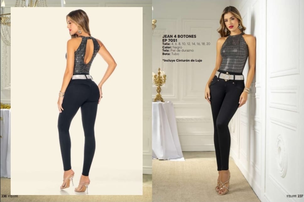 EP7051 PANTALON DELUXE BOTONES NEGRO
