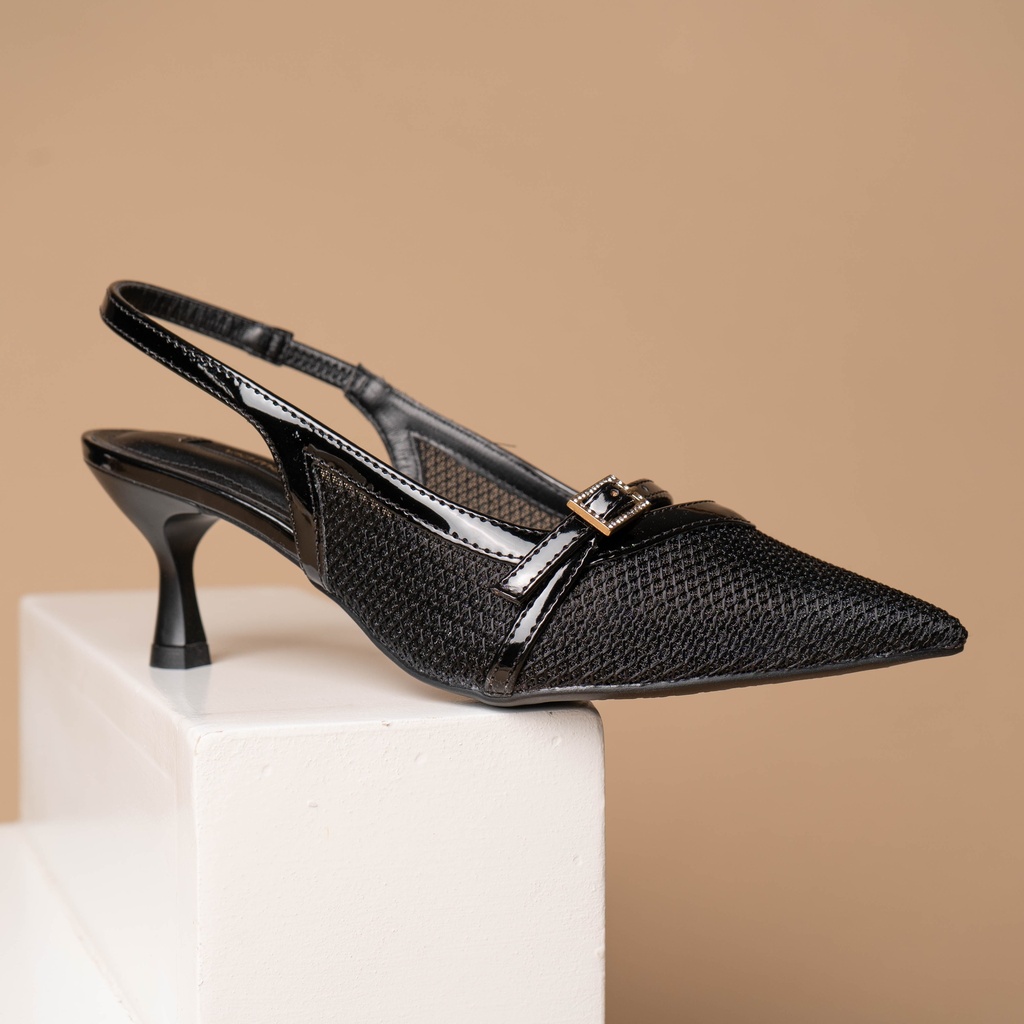 155021 Viamarte Zapato Negro Tela