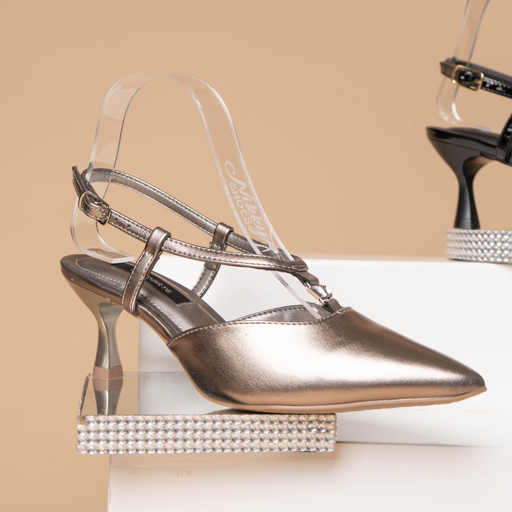 155016 VIAMARTE ZAPATO PLOMO METALIZADO