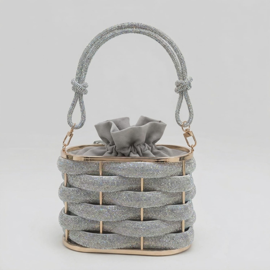 HPC6181 CARTERA GALA AGARRE NUDO PLATEADO