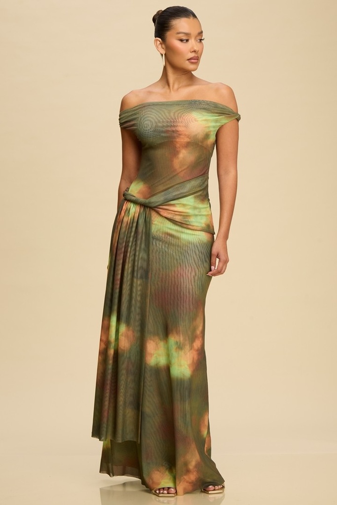 LD12147 LUXXEL VESTIDO OLIVA MULTI 