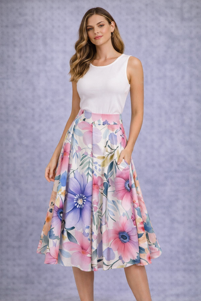 07 FALDA FLORAL MULTICOLOR