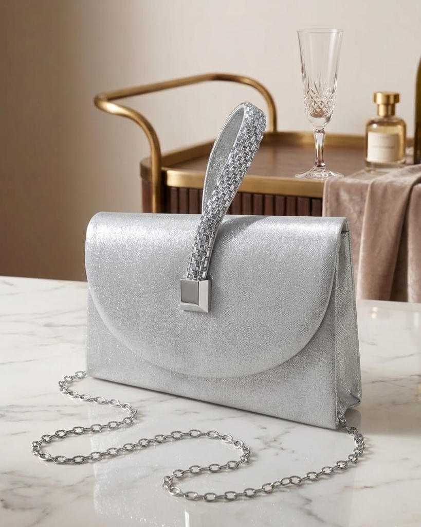 HBG105339S CARTERA GALA PLATEADO