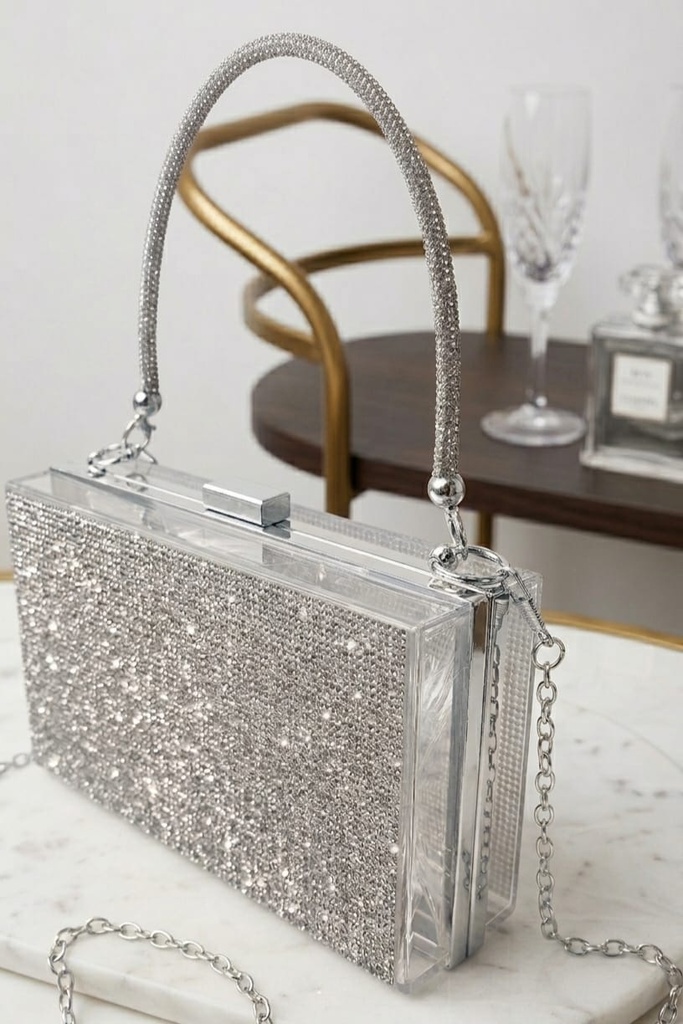 HBG104853 CARTERA GALA PLATEADO