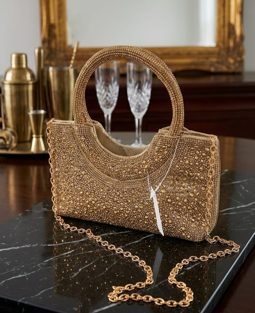 HBG105283_2 CARTERA GALA DORADO ESCARCHA