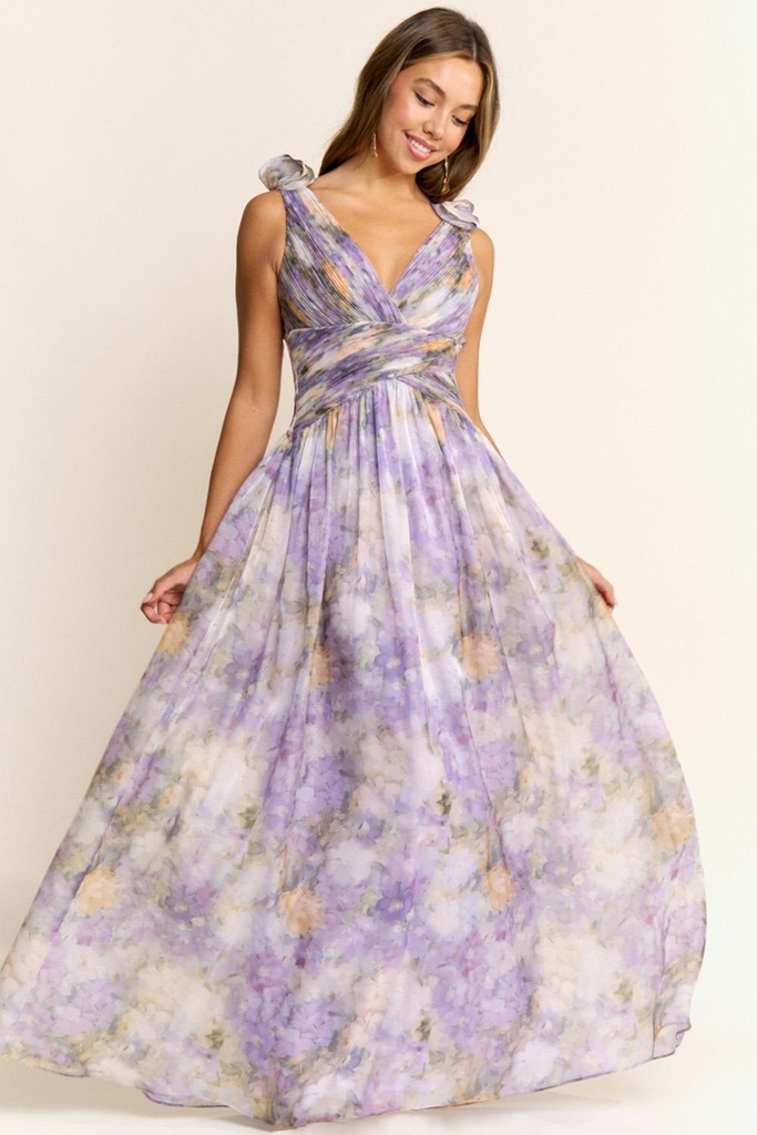 MF25105 MANIJU VESTIDO LARGO LAVANDA MULTI